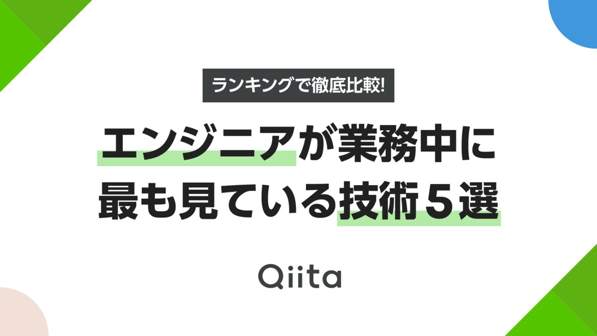 日本最大級のエンジニアコミュニティ Qiita キータ が 業務時間帯に最も見られている技術や開発ツールについての調査結果を公開
