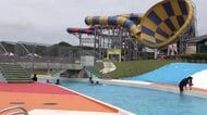 芝政ワールド　プールオープン　一番乗り目指し早くも観光客らが訪れる　9月27日まで営業