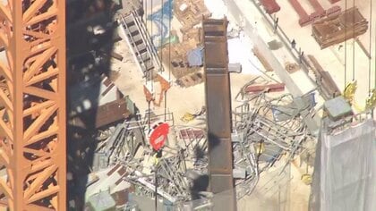 「小さい地震くらい揺れた」東京・中央区の51階建てビル建設現場で作業員が鉄骨とともに落下　2人死亡1人重体