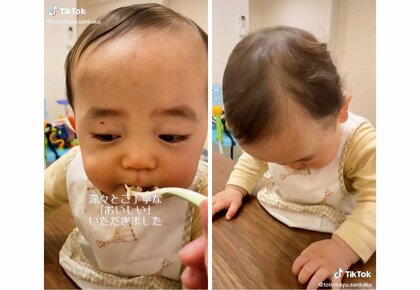 人生何周目?「美味しゅうございます」と赤ちゃんが丁寧に深々とお辞儀…きっかけを父親に聞いた