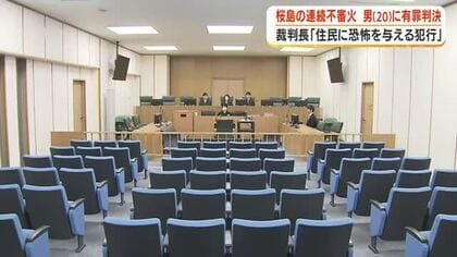 桜島の連続不審火　20歳男に有罪判決　裁判長「住民に恐怖を与える犯行」