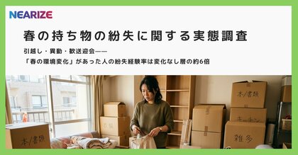 【春の持ち物の紛失に関する実態調査】引越し・異動・歓送迎会--「春の環境変化」があった人の紛失経験率は変化なし層の約6倍