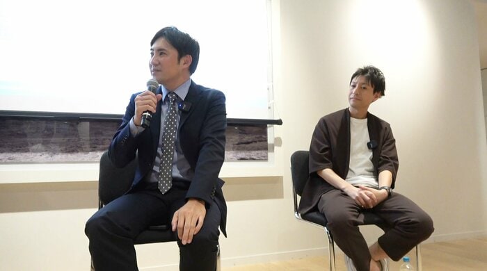 「キノコード」テクノロジーアンドデザインカンパニーCEO 浦上泰弘さん(左)とパーソルビジネスプロセスデザイン執行役員 小野陽一さん(右)
