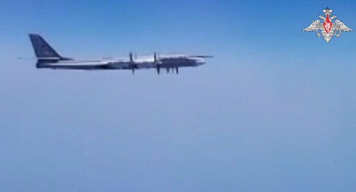 ロシア航空宇宙軍所属 Tu-95MSベアH大型爆撃機(資料)。