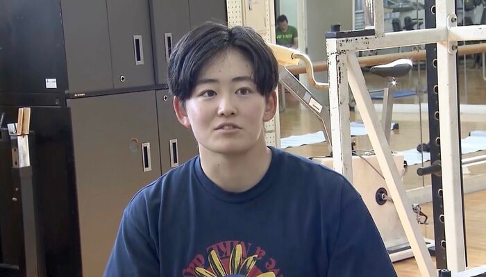 武蔵丘短期大学でトレーニングに励む岩井明愛