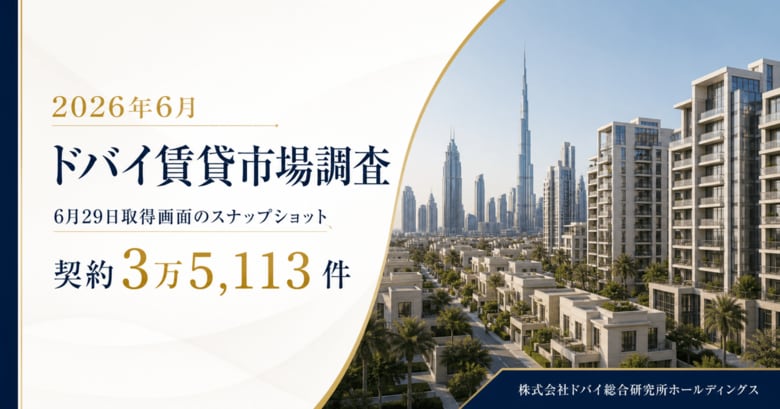 ドバイ総研、2026年6月の賃貸市場を調査　総契約3万5,113件