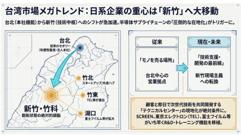 【地域経済分析】日系企業の拠点が台北から新竹へ大移動。半導体サプライチェーンの在地化と高鉄駅前の巨大開発を紐解くインサイトレポートを公開