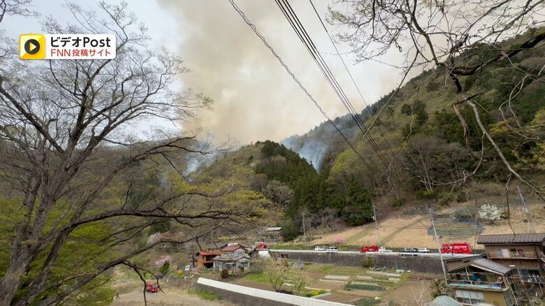 群馬・上野村で山林火災　男性1人軽傷　20日午後3時までに16ヘクタール焼ける｜FNNプライムオンライン