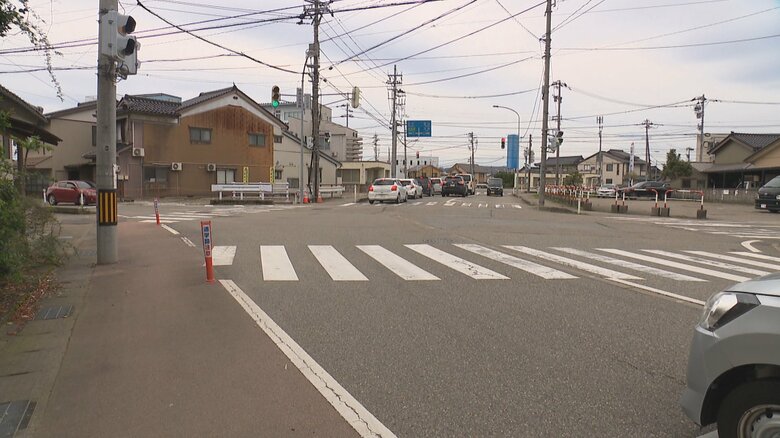 事故があった現場（高岡市羽広）