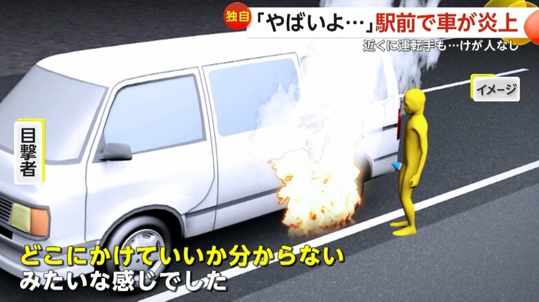 「どこにかけていいか分かんないみたいな感じでした」と話す目撃者
