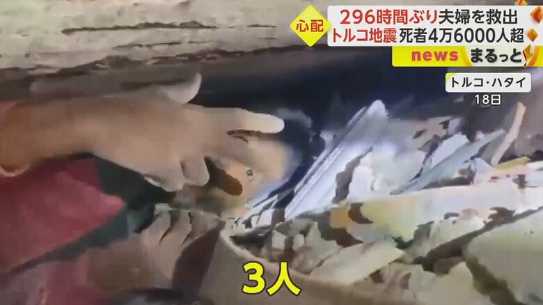 3本の指を示す男性　飲み物が欲しいというジュエスチャーも