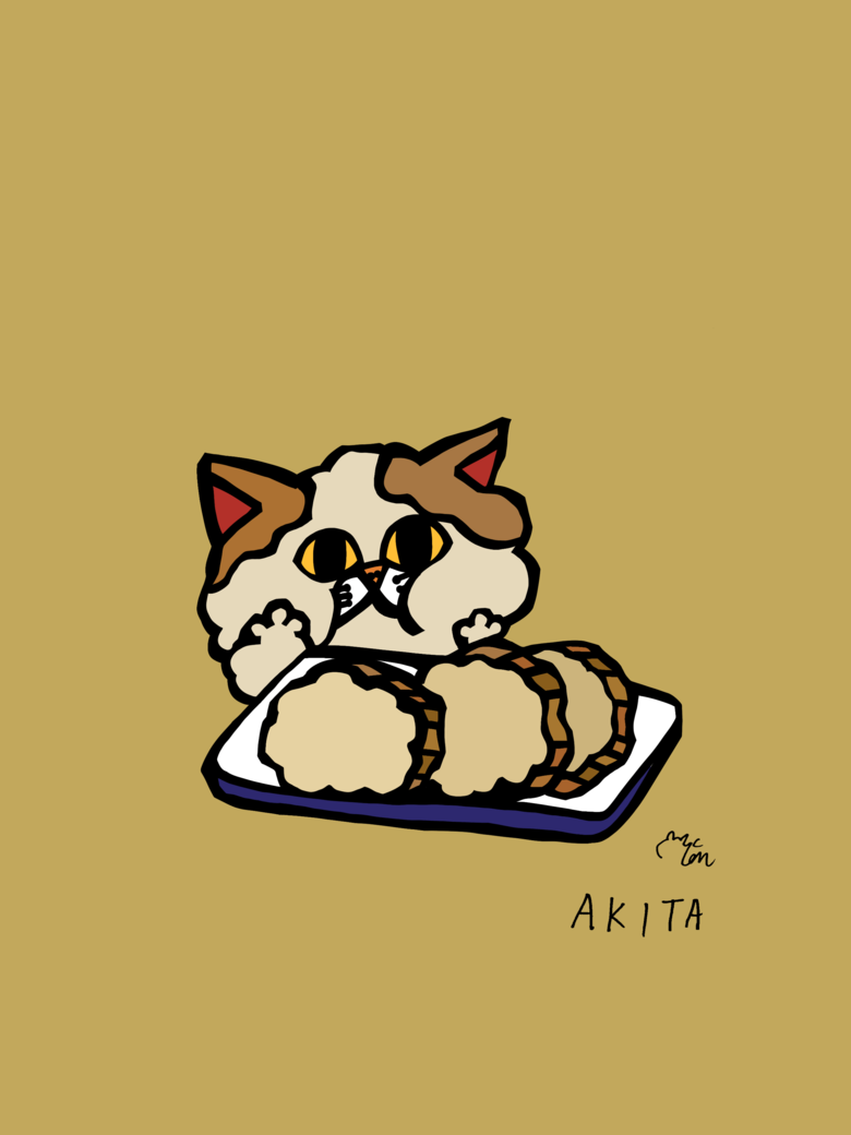 秋田県のご当地ネコ（いぶりがっこネコ）