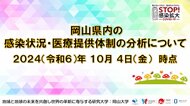 【岡山大学】岡山県内の感染状況・医療提供体制の分析について(2024年10月4日現在)