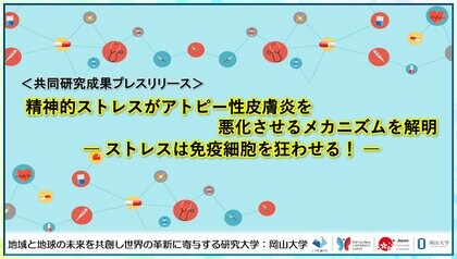 【岡山大学】精神的ストレスがアトピー性皮膚炎を悪化させるメカニズムを解明-ストレスは免疫細胞を狂わせる!-