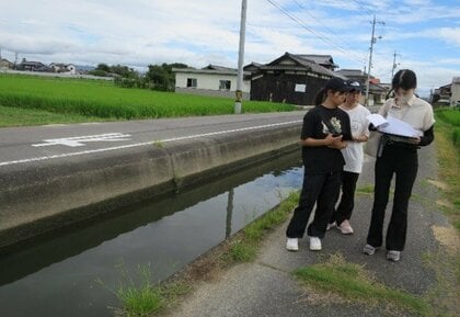 【用水路転落地点の地図化は岡山市で初の取り組み】ノートルダム清心女子大学人文地理学教室で用水路転落防止リーフレットを作成し地域に配付