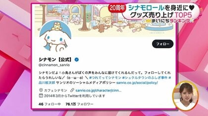 今年で20周年「シナモロールグッズ」売り上げTOP5……第1位は毎日使える