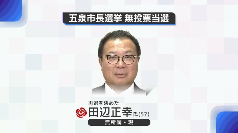 ≪速報≫五泉市長選 現職・田辺正幸氏が無投票で再選  交流人口や移住者の増加・クマ対策強化など訴え　新潟｜FNNプライムオンライン