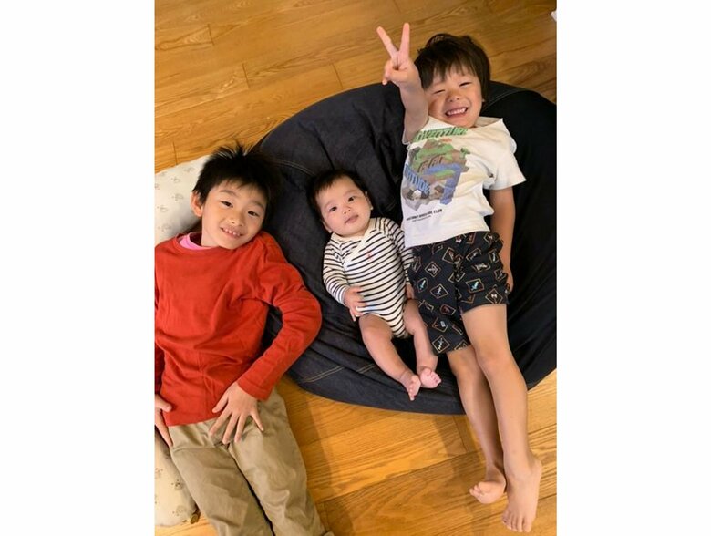 左:にゃんぽんくん 中央:ぴーぴーくん 右:まっくん(提供:ゆめの|男の子3人の母|楽しむ子育てさん)