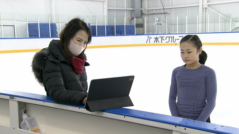 木下アカデミー濱田コーチと島田麻央選手