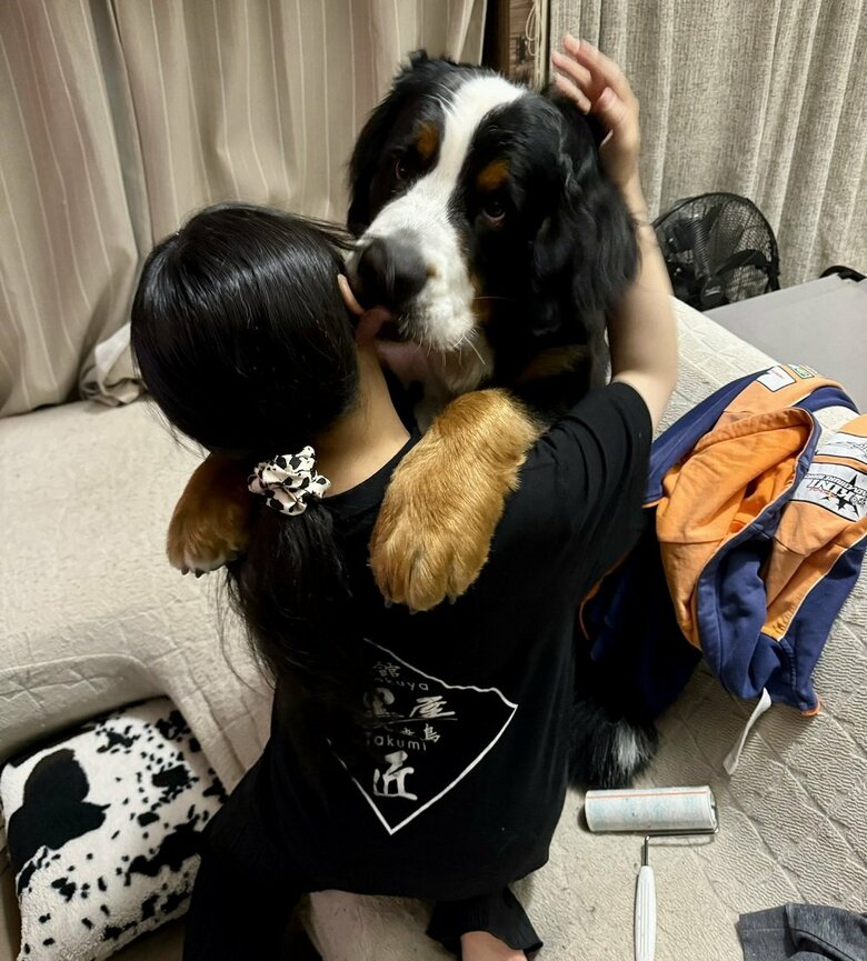 甘えん坊な八兵衛くんの熱烈なハグ