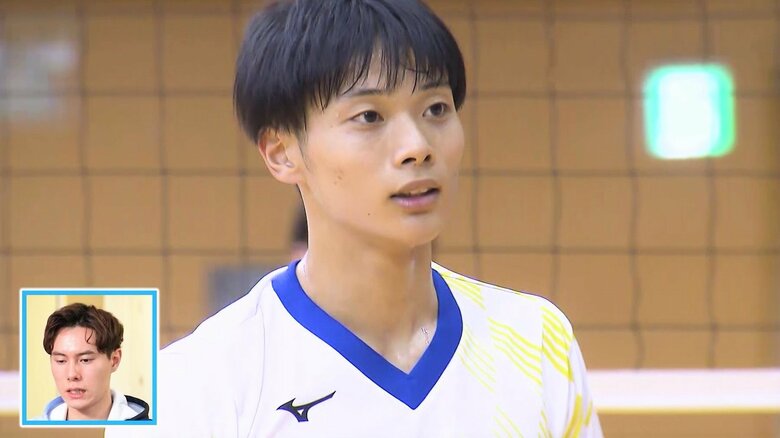 亀岡選手の技術に注目した 髙橋藍