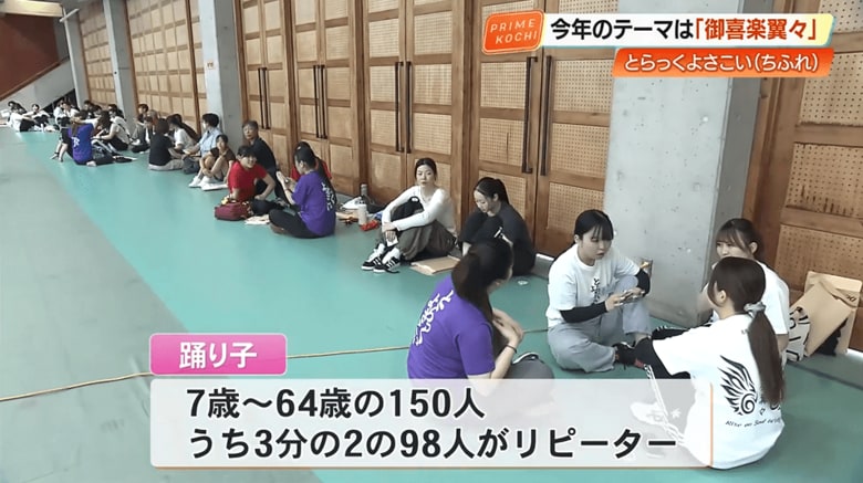 練習会場に集まった踊り子のうち、3分の2はリピーター