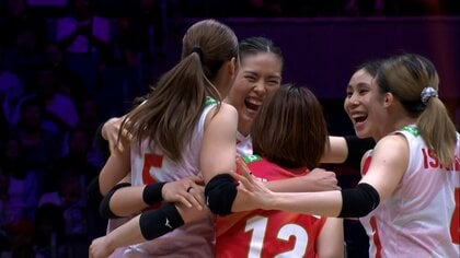 【速報】33対31で日本が第一セットを先取　島村春世が奮闘　デュース続く激闘で先行【バレーボールアジア選手権 日本×韓国】
