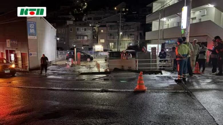 長崎市大浦東町で一時冠水　日中、水道管交換の工事現場で【長崎県】｜FNNプライムオンライン