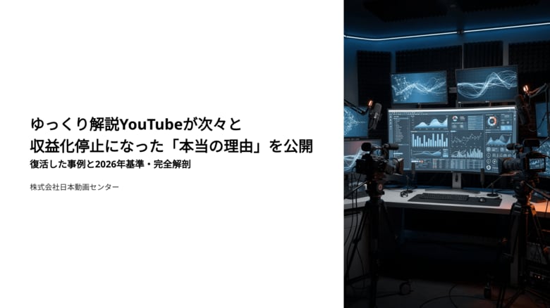ゆっくり解説YouTubeが次々と収益化停止になった「本当の理由」を公開。復活した事例と2026年基準・完全解剖