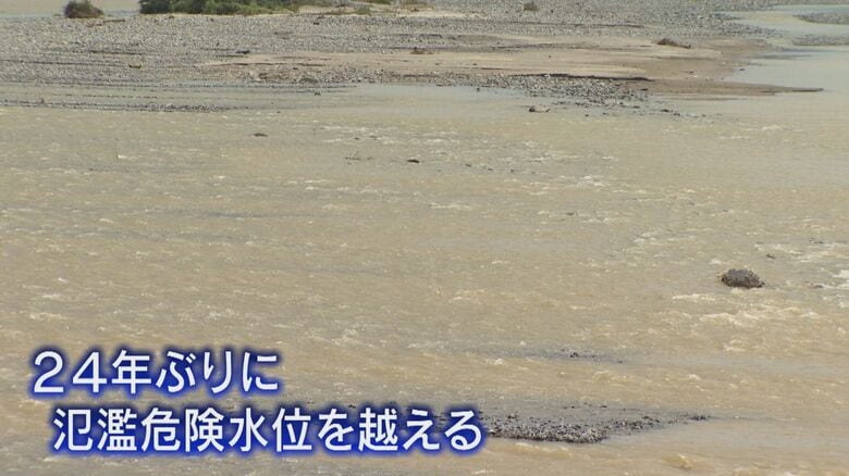 8月4日の集中豪雨で、手取川は氾濫危険水位を超えた