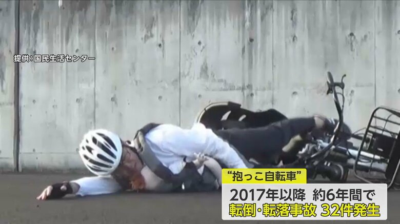 “抱っこ自転車”での事故（提供：国民生活センター）