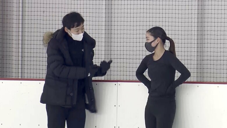 練習に取り組む渡辺