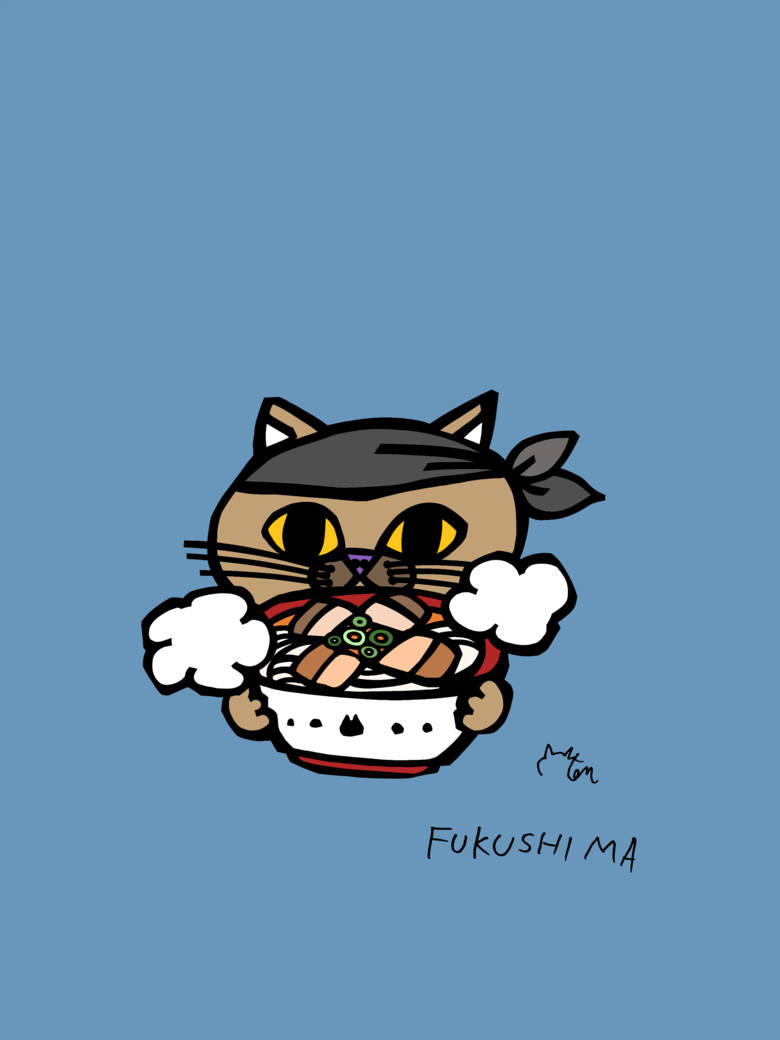 福島県のご当地ネコ（ラーメンねこ）