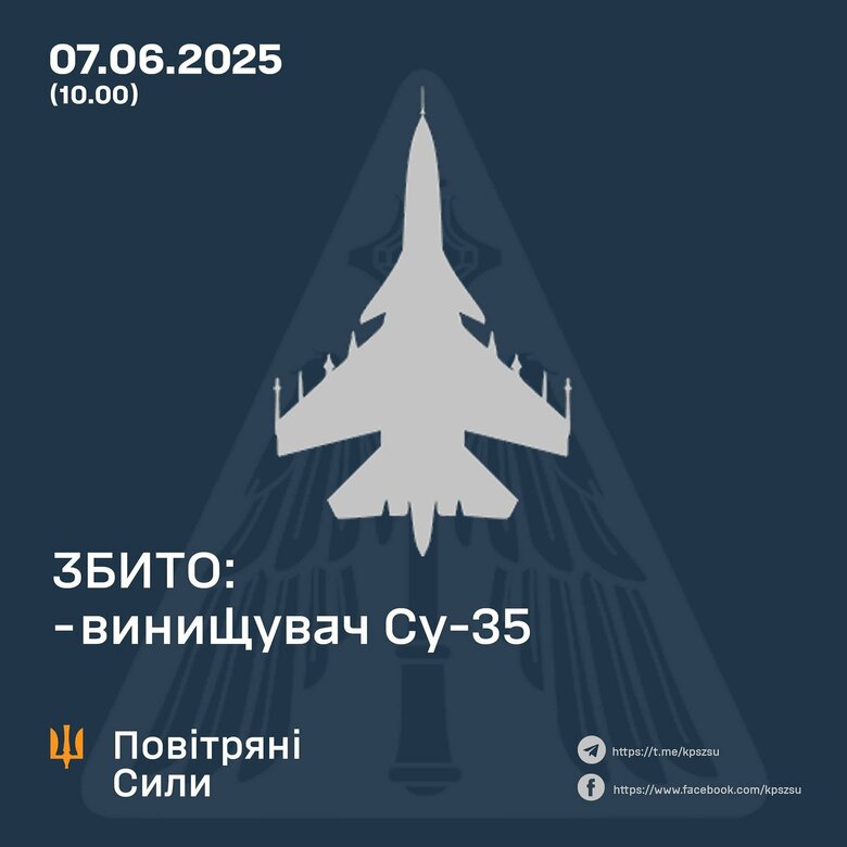 ウクライナ空軍公式発表「ロシアのSu-35S戦闘機を撃墜」(6月7日)