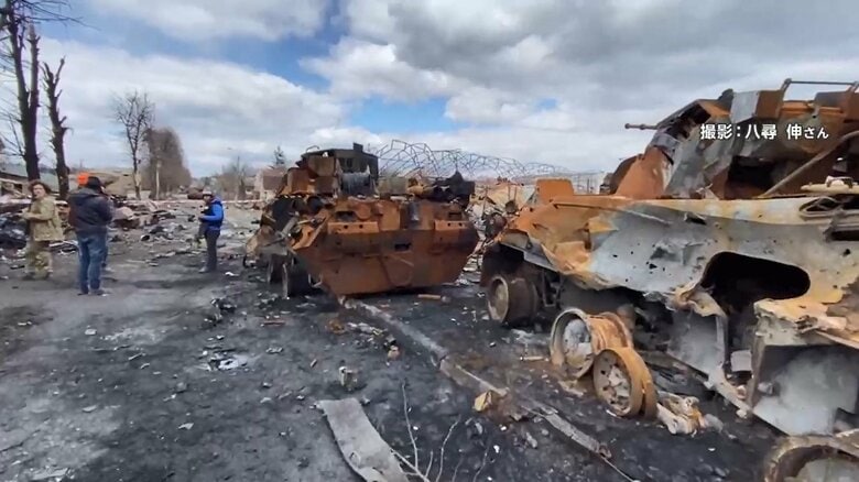 ロシア軍の攻撃を受けたブチャ市内の惨状　撮影：八尋伸さん