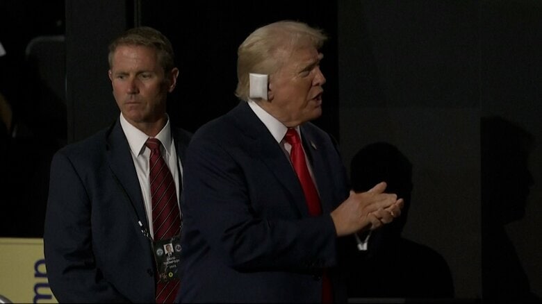 15日、ウィスコンシン州ミルウォーキーで行われた共和党大会に出席したトランプ氏