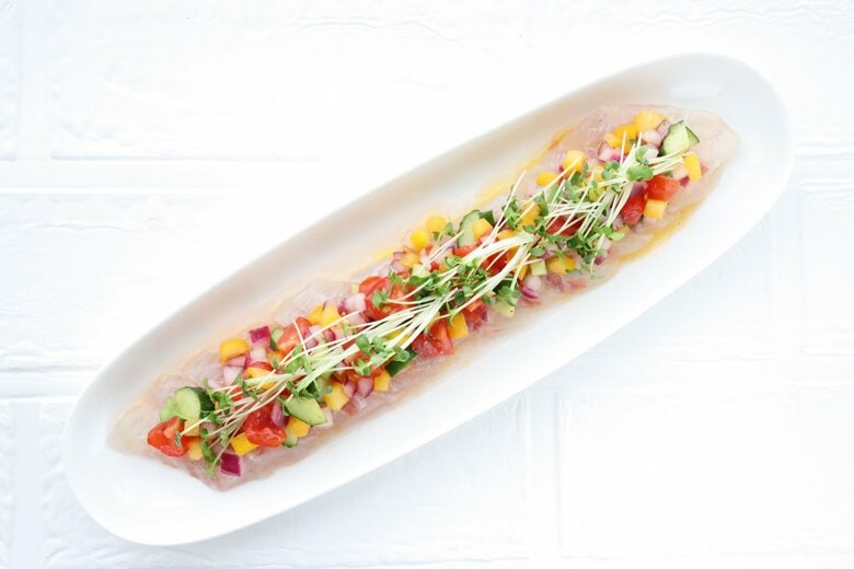 野菜たっぷり抗酸化ラビゴットソースでカルパッチョ風に