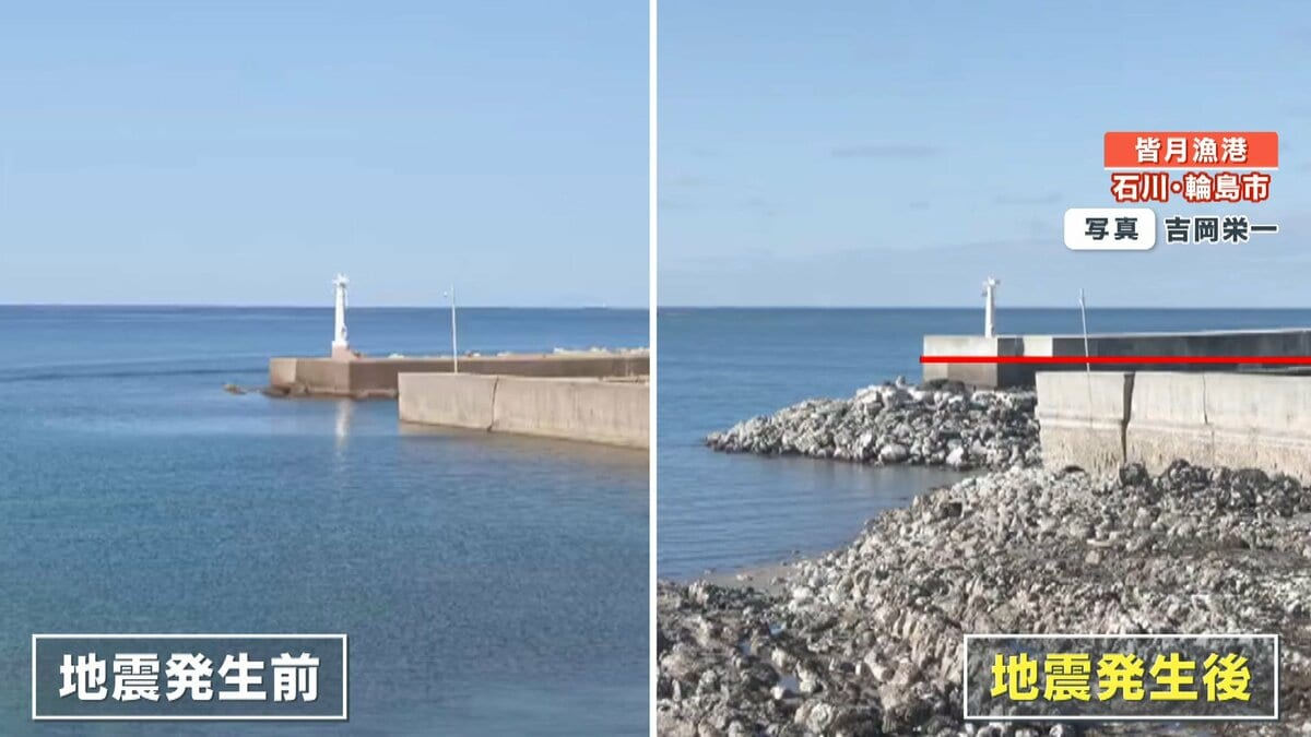 グレー系の山脈　海の島　水石　年輪模様　台無し１個 専門家「数千年に1回」地震で1分に約4mの大規模隆起 海岸線85km