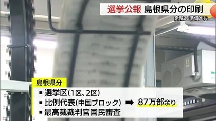 【衆院選】2月8日投票に向け準備進む　島根県分の「選挙公報」約87万部を印刷（出雲市）