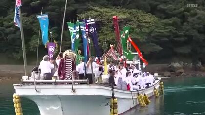 6年ぶりに神輿を海に…五島・白鳥神社の例大祭で大漁や無病息災を祈願