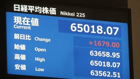 日経平均株価　史上初の6万5000円台に　取引時間中の最高値更新　アメリカ・イランの協議進展との見方で押し上げか