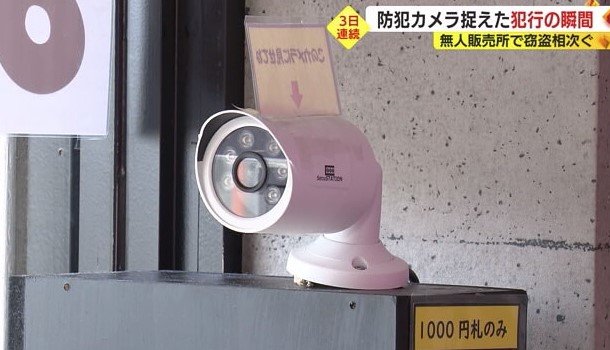 店内に設置された防犯カメラ