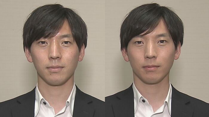 メイク前(左)とメイク後(右)顔全体が明るくなり、健康的になったように見える