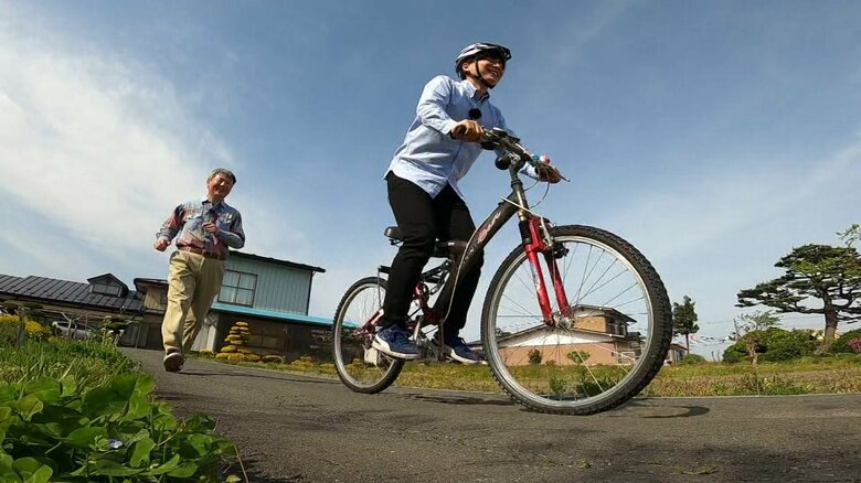 ペダルをこがなくても進む自転車 自己流の発明家“いつかは特許取得へ”ユニークなアイデアでものづくり【岩手発】｜FNNプライムオンライン