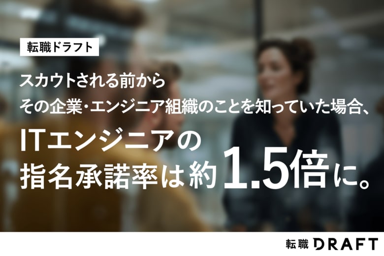 【転職ドラフト調べ】スカウトされる前からその企業・エンジニア組織のことを知っていた場合、ITエンジニアの指名承諾率は約1.5倍に