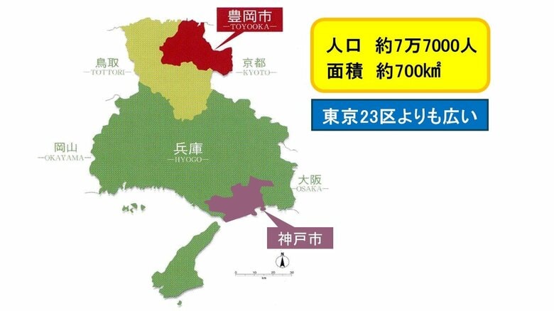 兵庫県北部に位置し日本海に面している