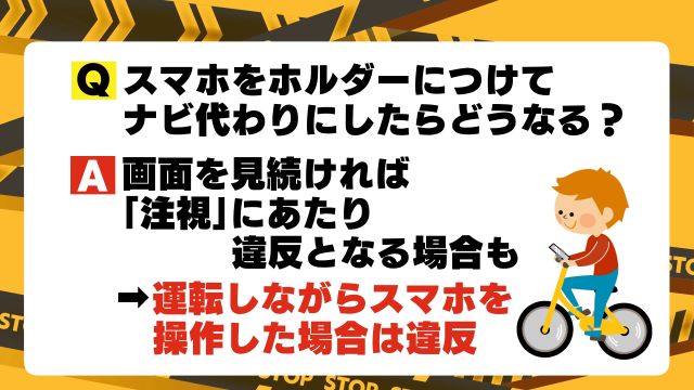 ホルダーを使っていても注視・操作は違反に