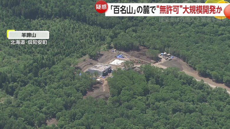 羊蹄山の麓の木々が生い茂る森の一部に広大なスペースが空いていた