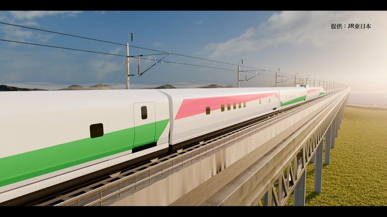 従来の検測車の白を基調としたデザインを継承し、ボディには赤と緑のラインがあしらわれている