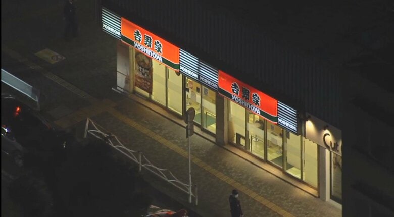 【速報】千葉･八千代市　牛丼店に刃物男が立てこもり　警察官説得中